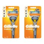 Gillette Fusion 5 for Men Razor Handle with 1 Cartridge, 2 Pack